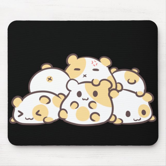 Kawaii Hamster Pile Mouse Pad (Front)