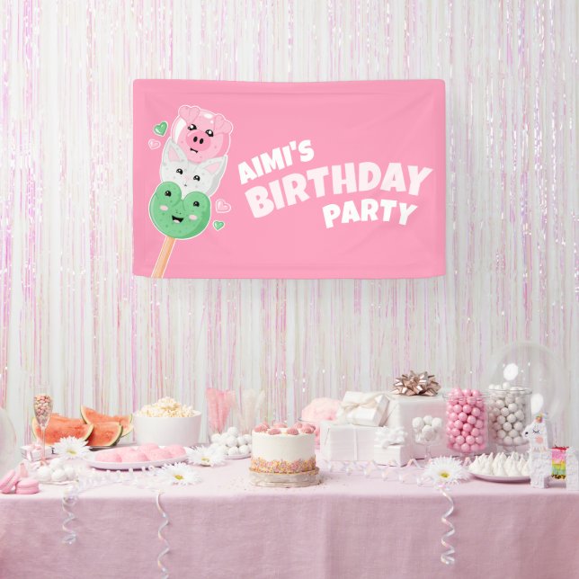 Kawaii Hanami Dango Birthday Party Banner (Party)