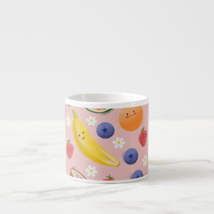 Kawaii Hand-drawn Fruits With Faces  Espresso Cup