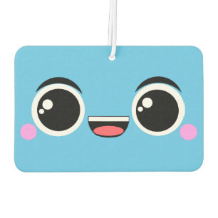 Kawaii Happy Anime Faced Teal Car Air Freshener
