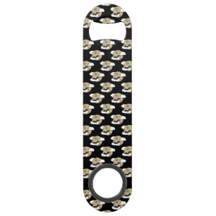 Kawaii Happy Bat Flying on Full Moon Pattern Bar Key