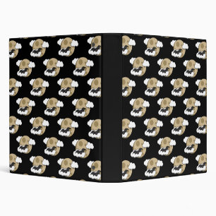 Kawaii Happy Bat Flying on Full Moon Pattern Binder