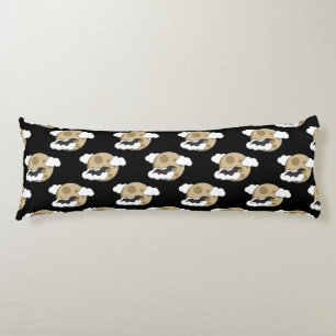 Kawaii Happy Bat Flying on Full Moon Pattern Body Pillow