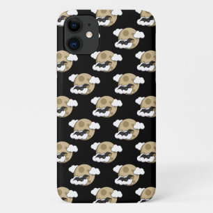 Kawaii Happy Bat Flying on Full Moon Pattern iPhone 11 Case