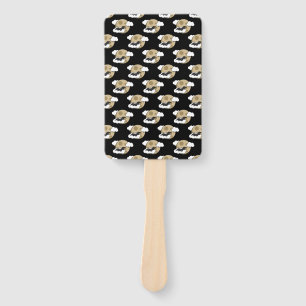 Kawaii Happy Bat Flying on Full Moon Pattern Hand Fan