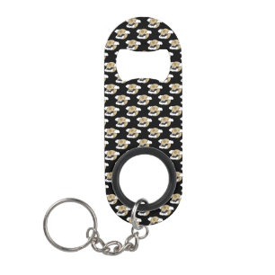 Kawaii Happy Bat Flying on Full Moon Pattern Keychain Bottle Opener