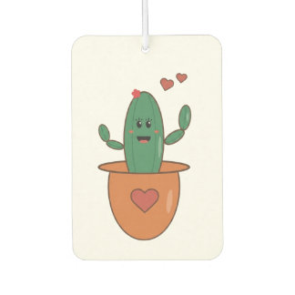 Kawaii Happy Cactus Graphic – Cute Smiling  Air Freshener