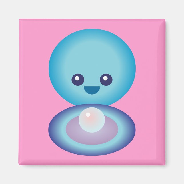 Kawaii Happy Clam Magnet (Front)