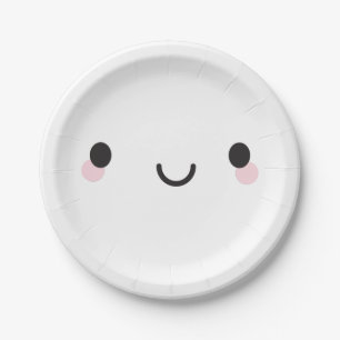 Kawaii Happy Face Paper Plate