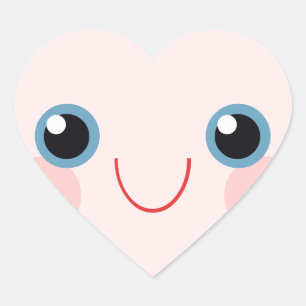 Kawaii Happy Face Sweet Heart Valentine Sticker
