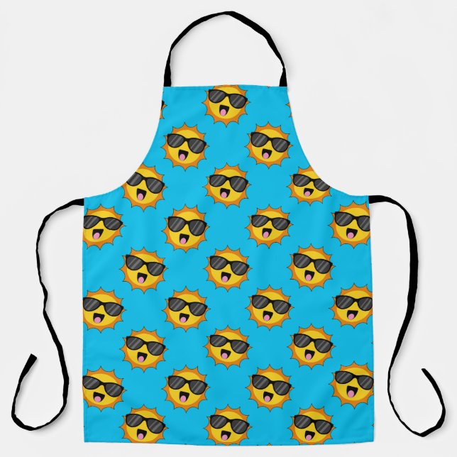 Kawaii Happy Sun with Sunglasses Apron (Front)