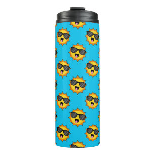 Kawaii Happy Sun with Sunglasses Thermal Tumbler