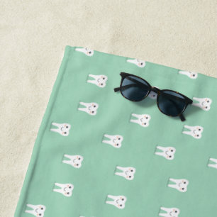 Kawaii happy tooth beach towel