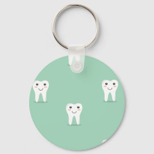 Kawaii happy tooth keychain