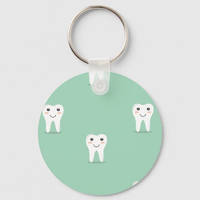 Kawaii happy tooth keychain (Front)