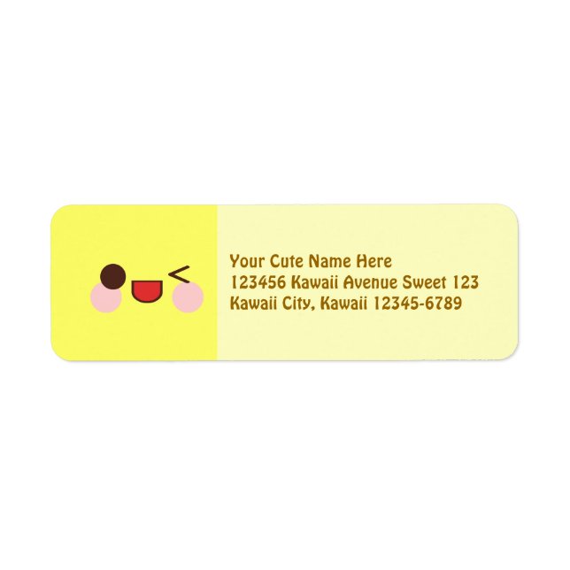 Kawaii Happy Wink Face Yellow (Front)