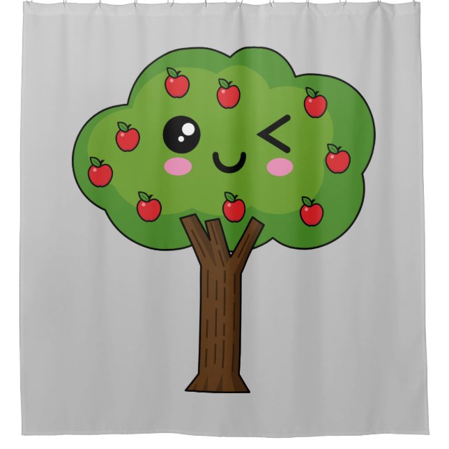Kawaii Happy Winking Apple Tree (Front)