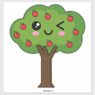 Kawaii Happy Winking Apple Tree