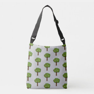 Kawaii Happy Winking Apple Tree Crossbody Bag