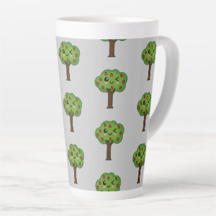 Kawaii Happy Winking Apple Tree Latte Mug