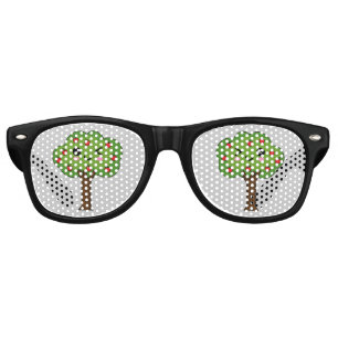Kawaii Happy Winking Apple Tree Retro Sunglasses