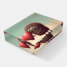 Kawaii Heart Fuzzy 3D Monster Valentine