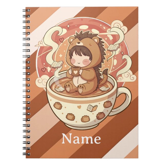 Kawaii Hedgehog Chibi School Notebook (Front)