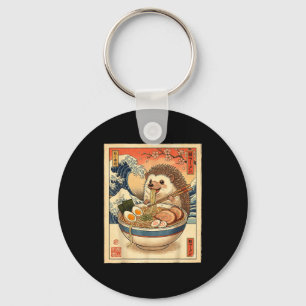 Kawaii Hedgehog Eating Ramen Noodles Bowl Cute Ani Keychain