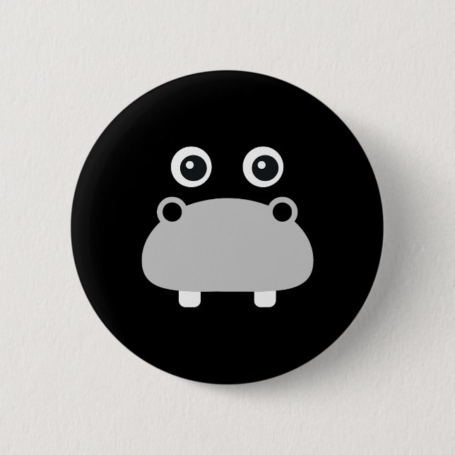 Kawaii Hippo Face Easy Halloween Costume Boys  2 Inch Round Button (Front)