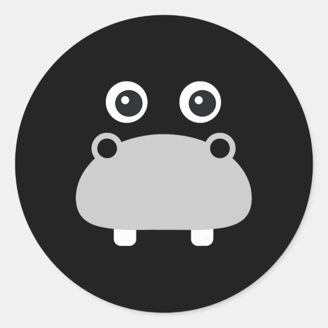 Kawaii Hippo Face Easy Halloween Costume Boys  Classic Round Sticker (Front)