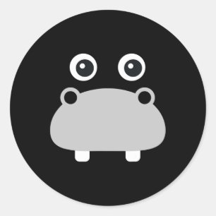 Kawaii Hippo Face Easy Halloween Costume Boys  Classic Round Sticker