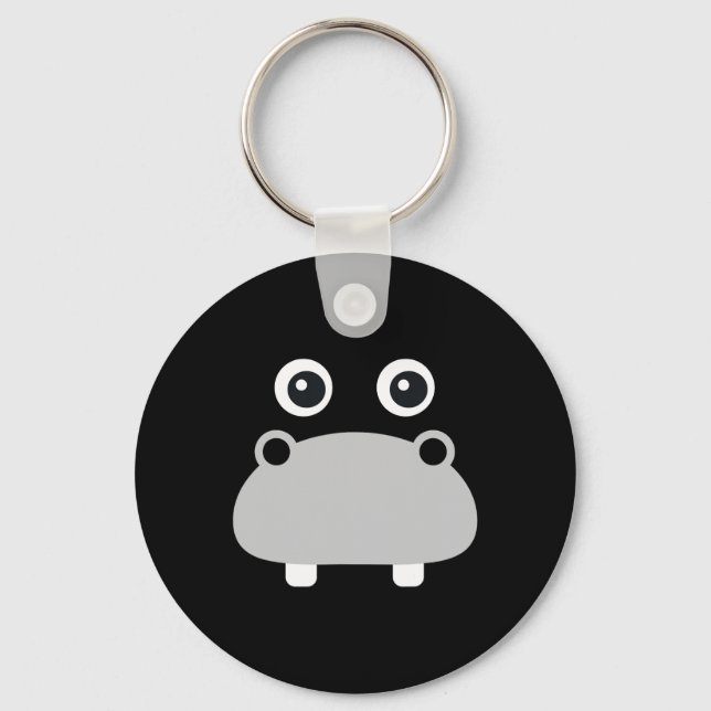 Kawaii Hippo Face Easy Halloween Costume Boys  Keychain (Front)