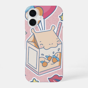 Kawaii Hippo Juice Box iPhone 16 Case