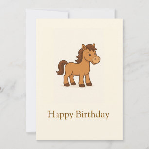 Kawaii Horse Illustration Invitation