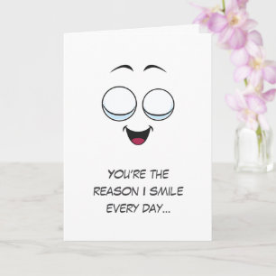 Kawaii Humour Love Emoticon Funny Valentines Day Card