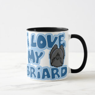 Kawaii I Love My Briard (Black) Mug
