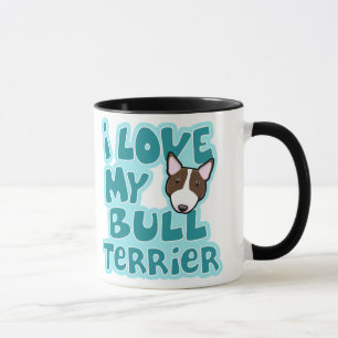 Kawaii I Love My Brindle Bull Terrier Mug