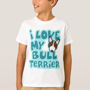 Kawaii I Love My Brindle Bull Terrier T-Shirt