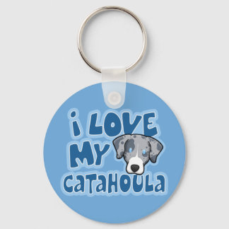 Kawaii I Love My Catahoula Keychain