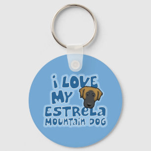 Kawaii I Love My Estrela Mountain Dog Keychain