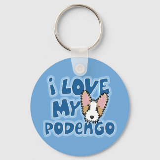 Kawaii I Love My Portuguese Podengo Keychain