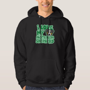 Kawaii I Love My Tri Colour Australian Shepherd Hoodie