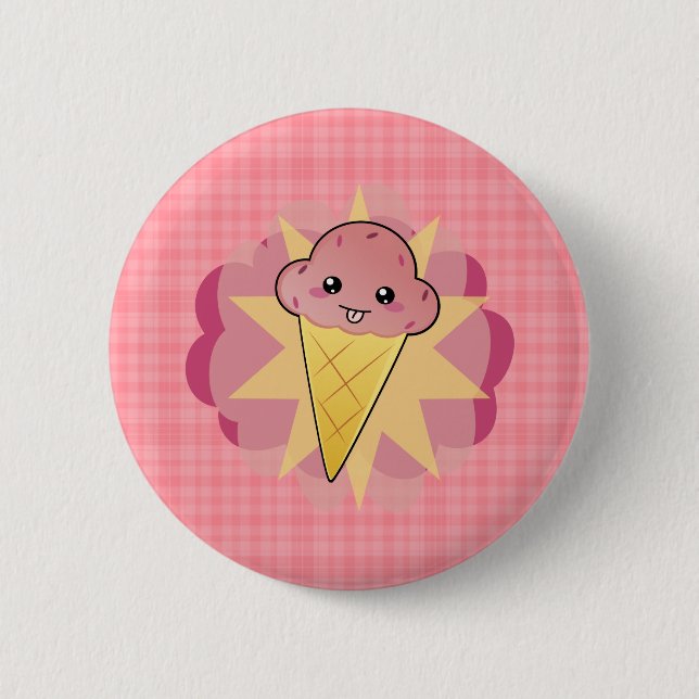 Kawaii Ice Cream 2 Inch Round Button (Front)