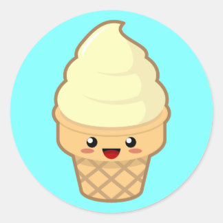 Kawaii Ice Cream Classic Round Sticker