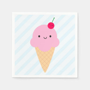 Kawaii Ice Cream Cone Napkin