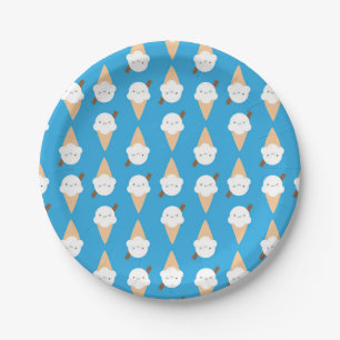 Kawaii Ice Cream Cones Paper Plate