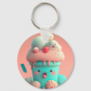 Kawaii  ice cream           keychain