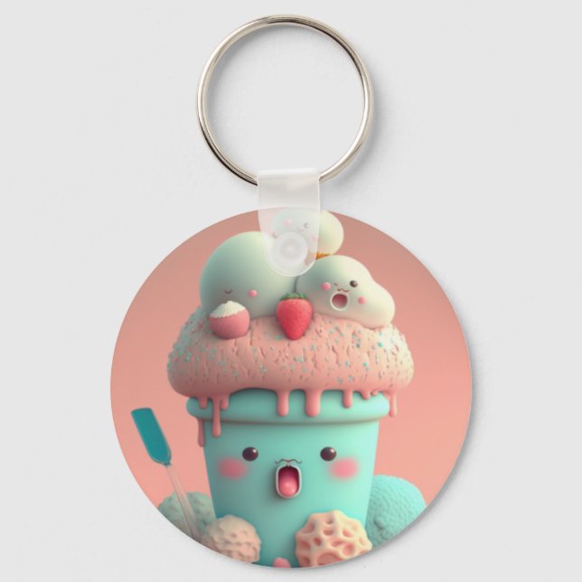 Kawaii  ice cream           keychain (Front)