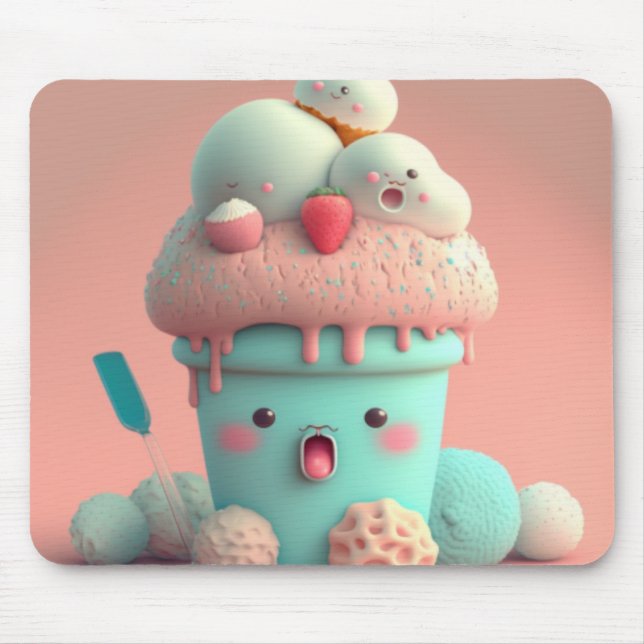 Kawaii  ice cream          mousepad (Front)