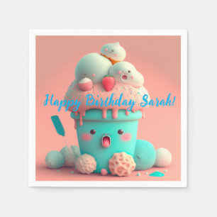 Kawaii  ice cream      napkin